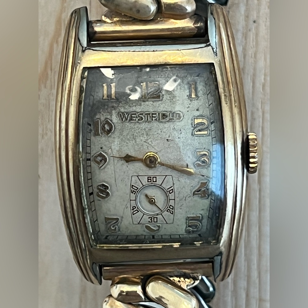 Westfield Curvex Rare Vintage Mechanical Watch Gold Plated Case Bracelet